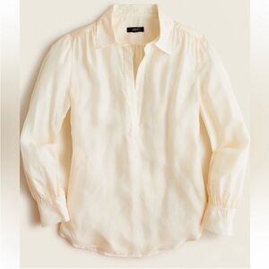 J. Crew Eco Cupro-blend Collared V-neck
Popover Top NWT 118.00